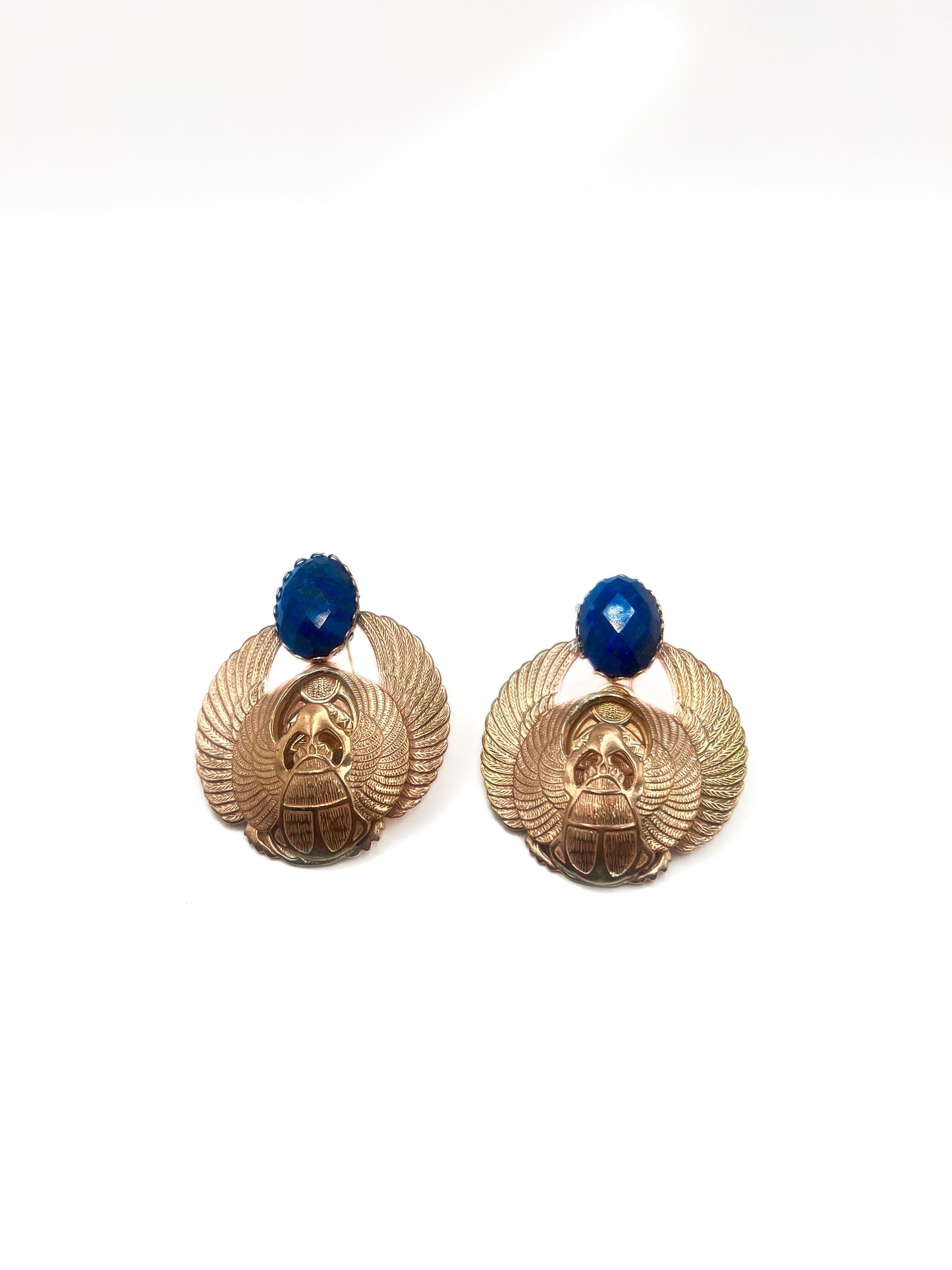 Jeweled scarab earrings
