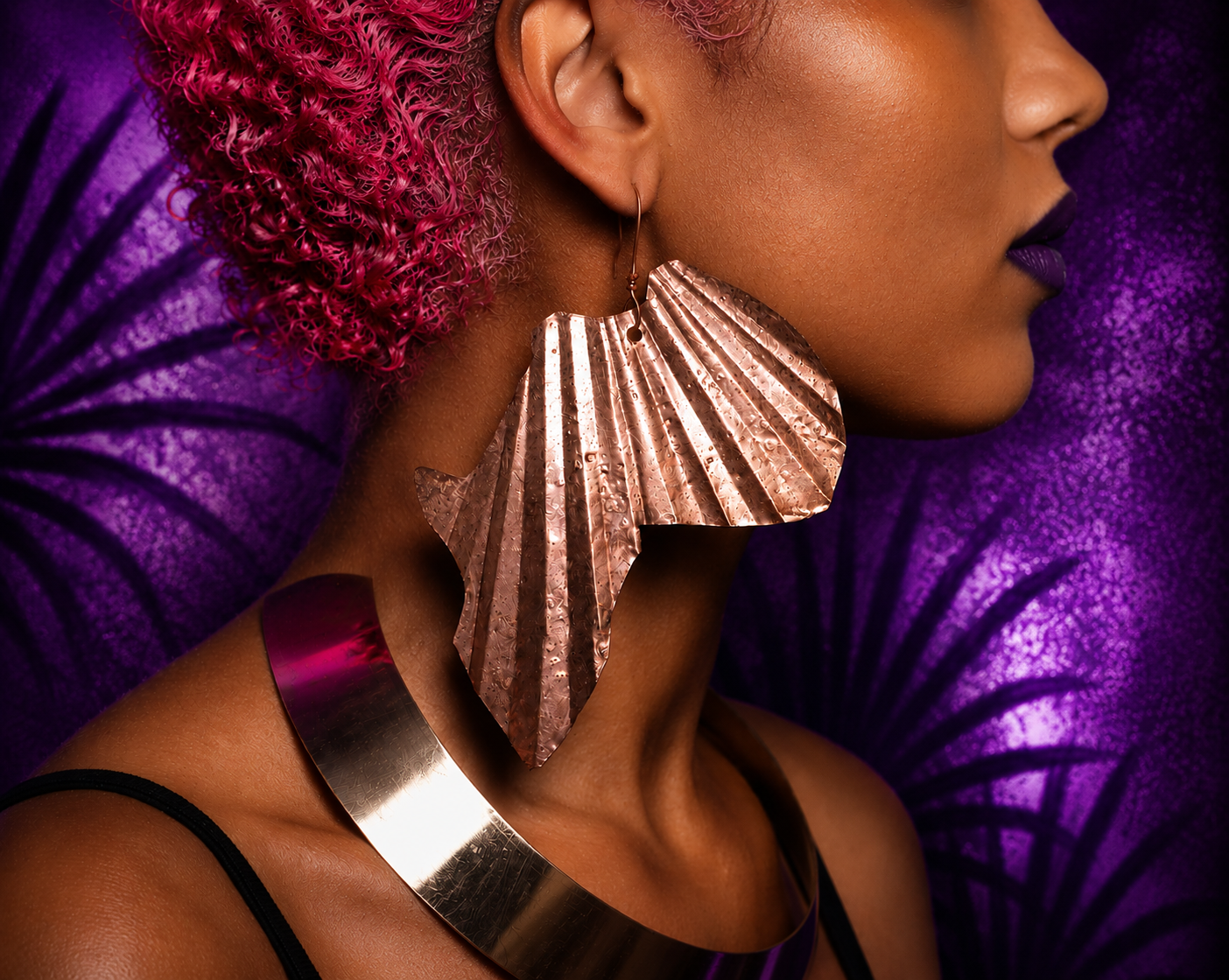 Copper Africa earring 