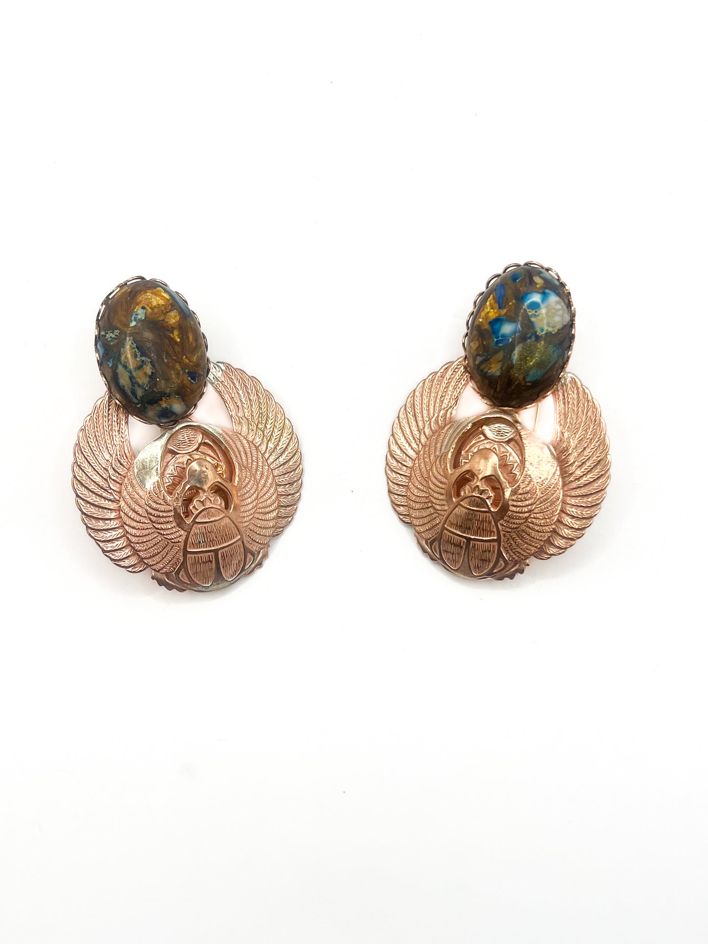 Jeweled Scarab Earrings