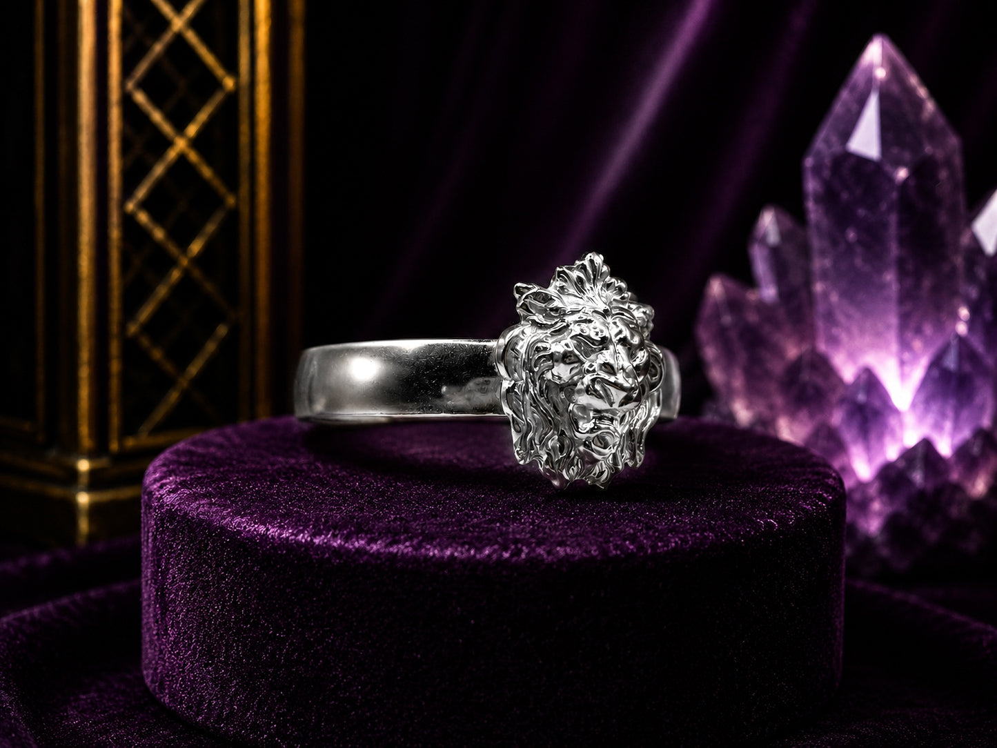 Silver Lion King Cuff