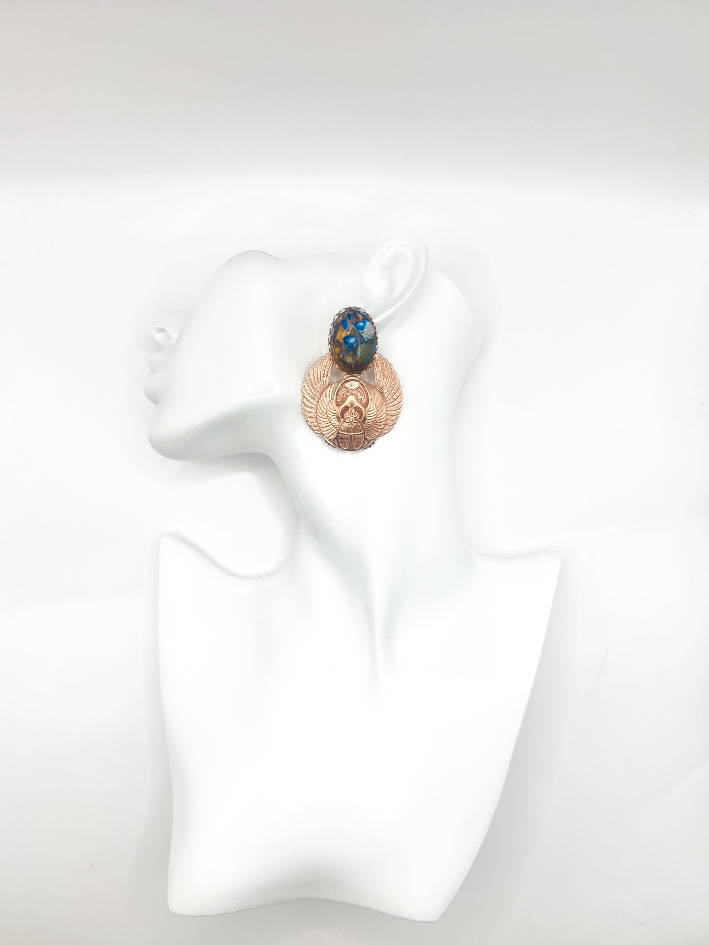 Jeweled Scarab Earrings