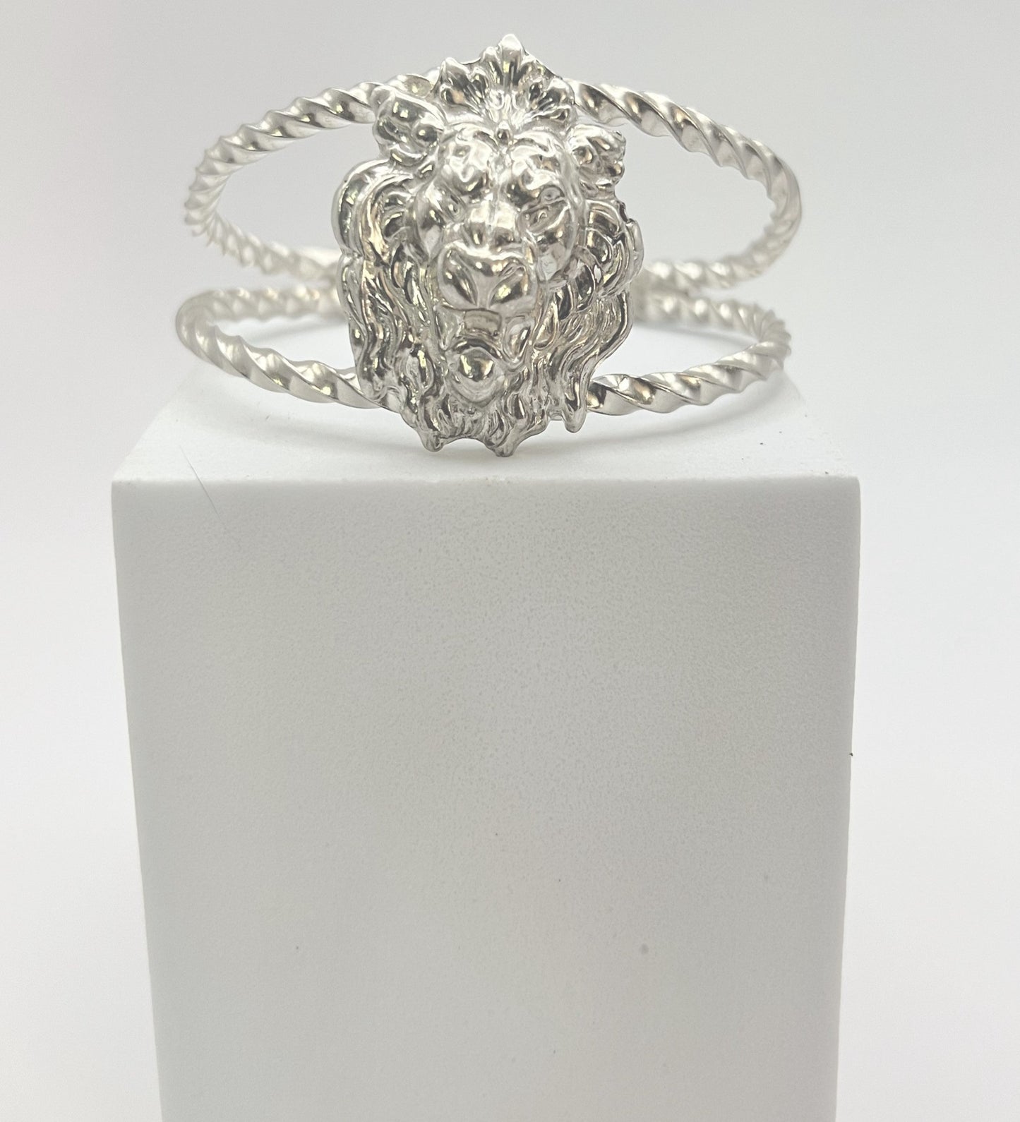 Silver Lion King Cuff Bracelet