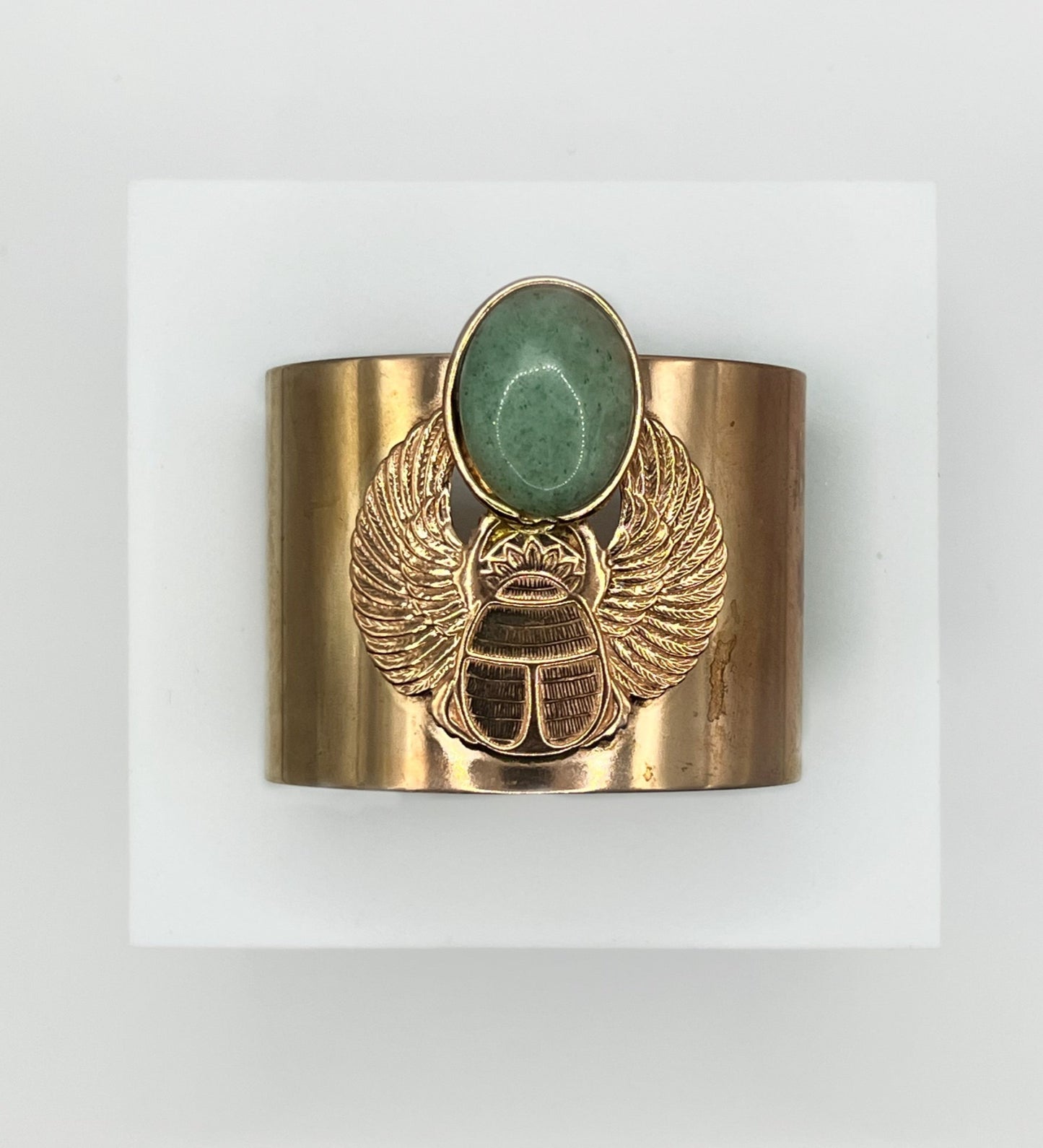 Sacred Brass Beetle Cuff Bracelet