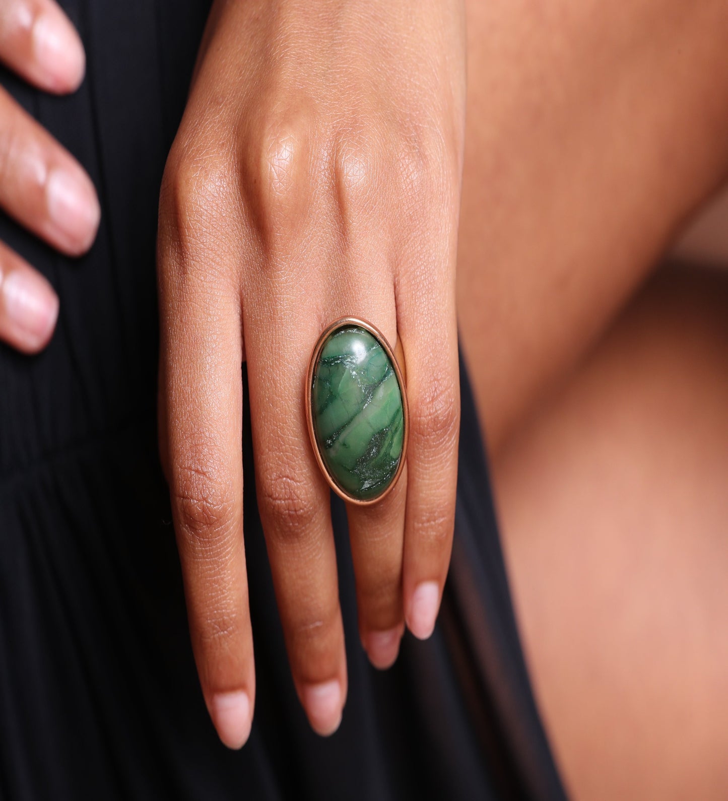 Copper Wrapped Seraphinite Ring