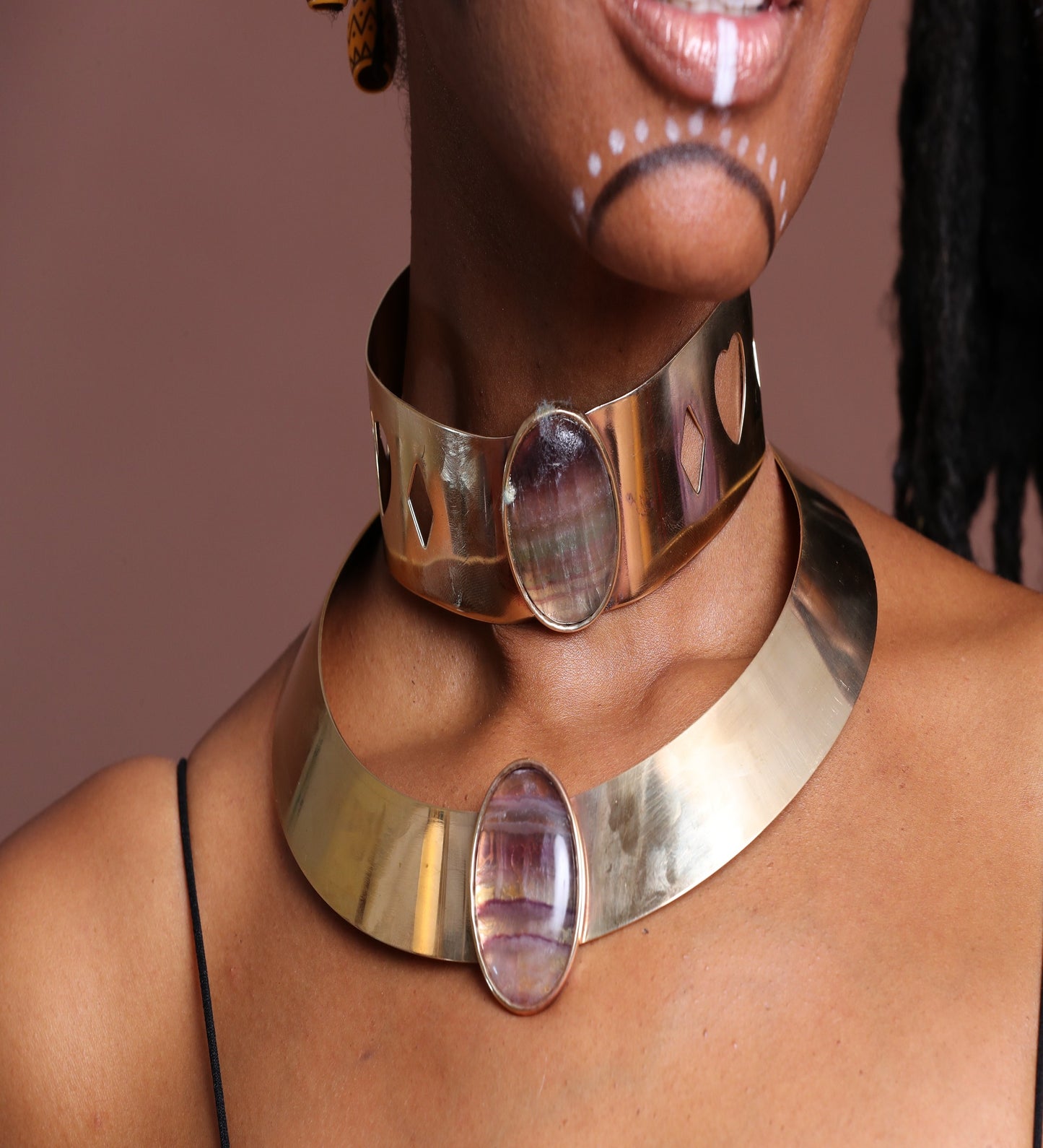 Fluorite Crystal Choker Set