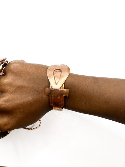 Wide Copper Ahnk Bangle