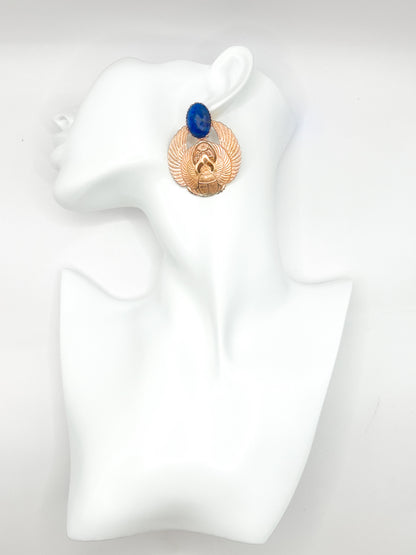Jeweled scarab earrings