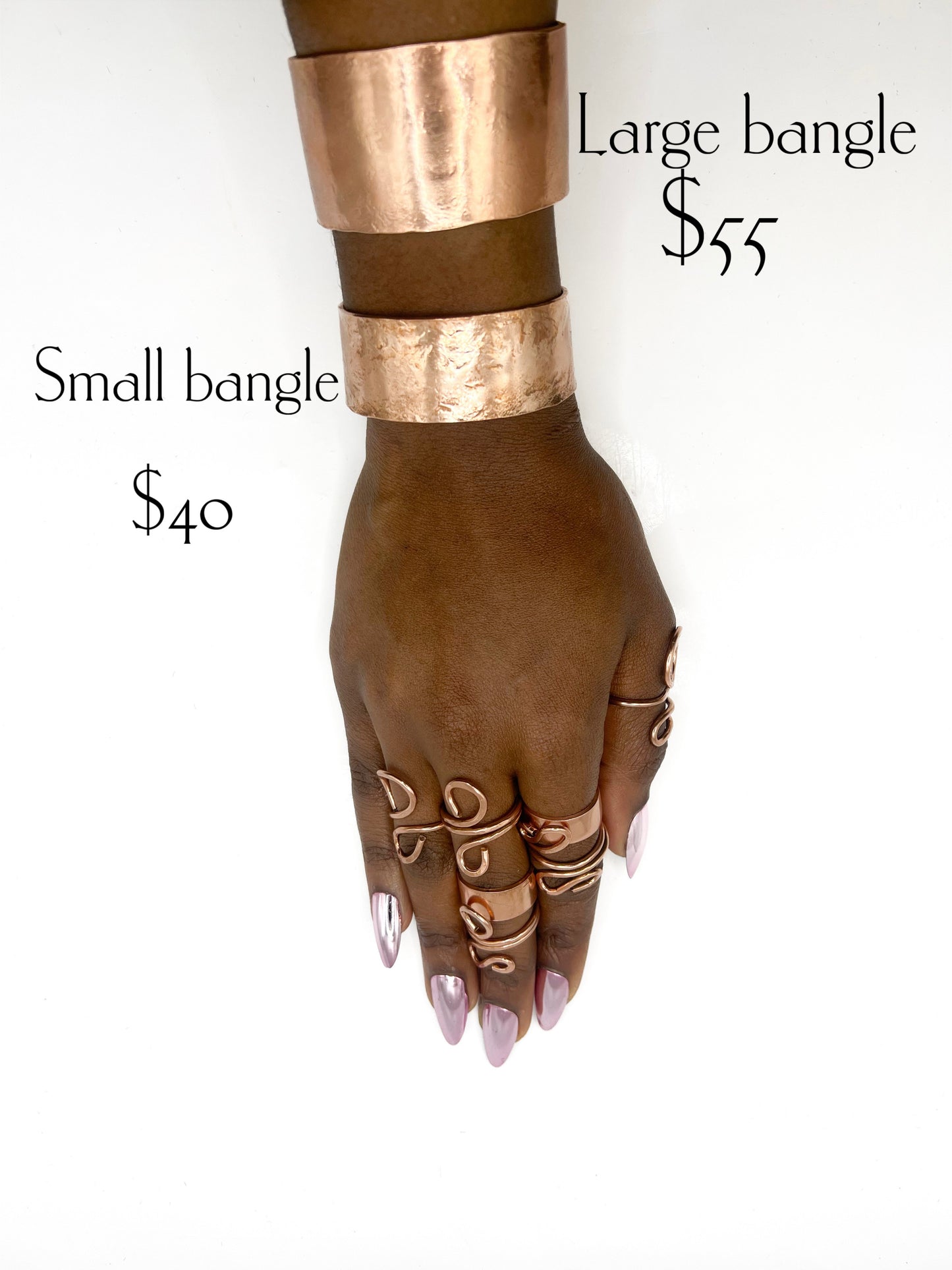 Large copper wide bangle