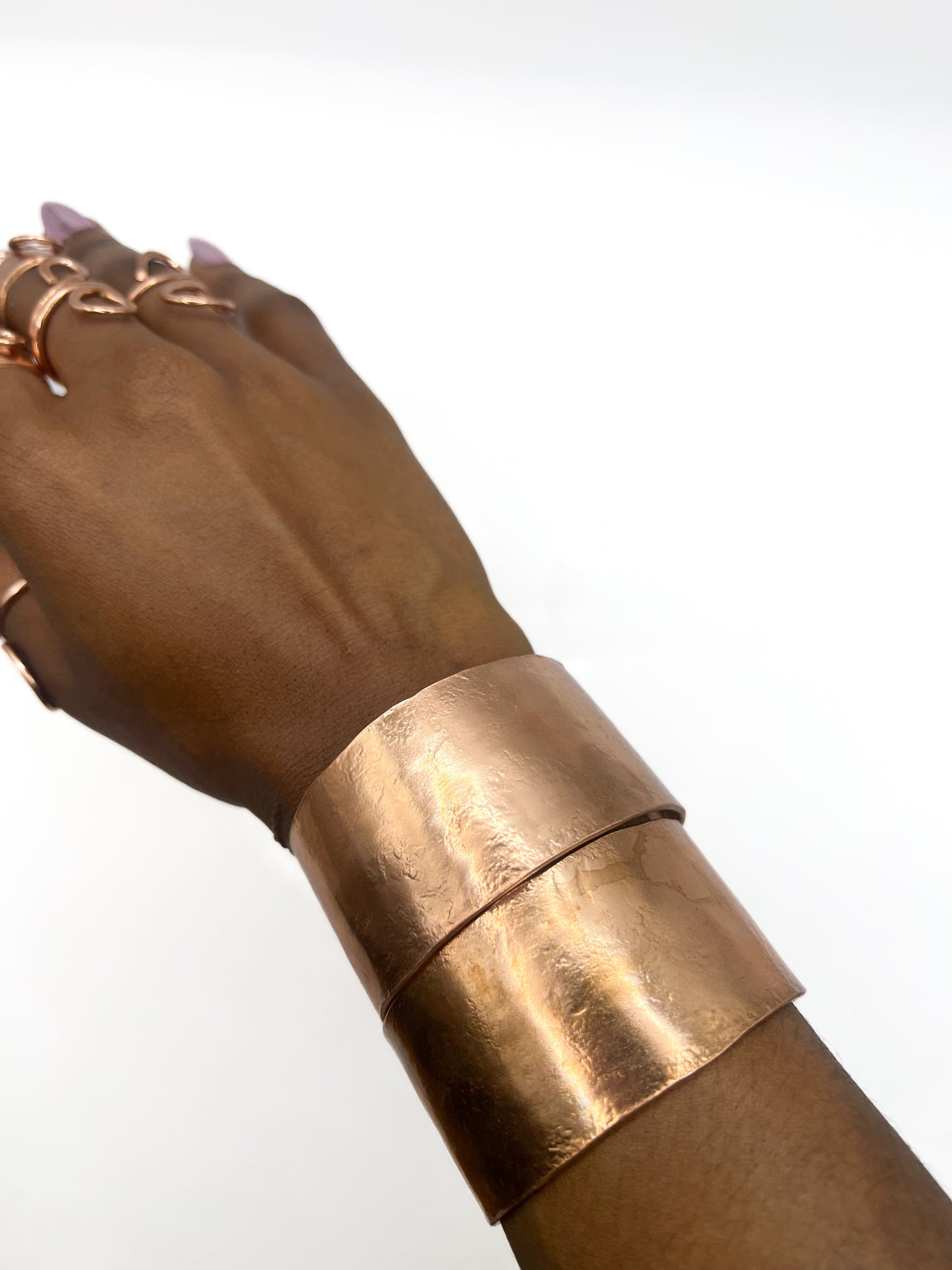 Large copper wide bangle