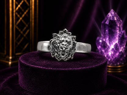 Silver Lion King Cuff