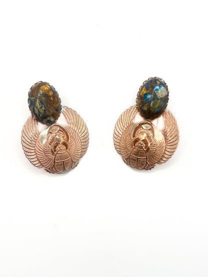 Jeweled Scarab Earrings