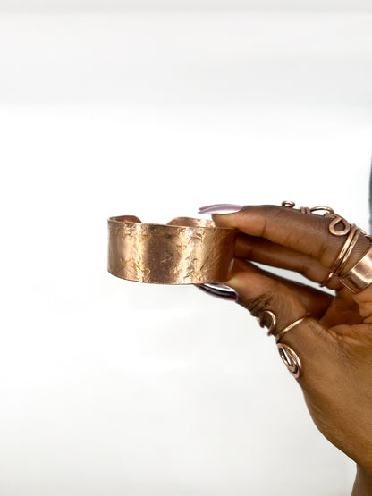 Large copper wide bangle