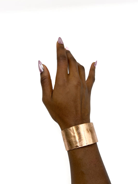 Large copper wide bangle