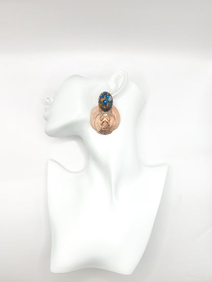 Jeweled Scarab Earrings