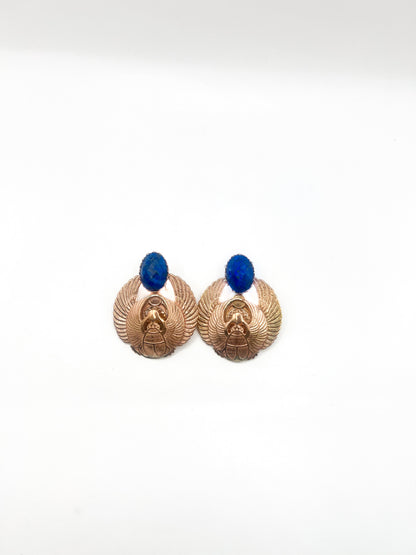 Jeweled scarab earrings