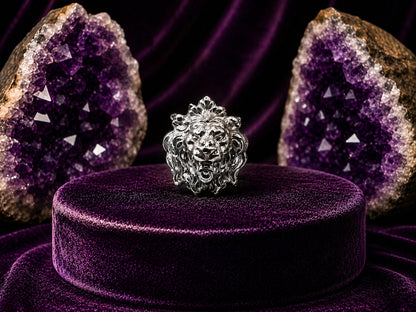 Silver Lion Ring