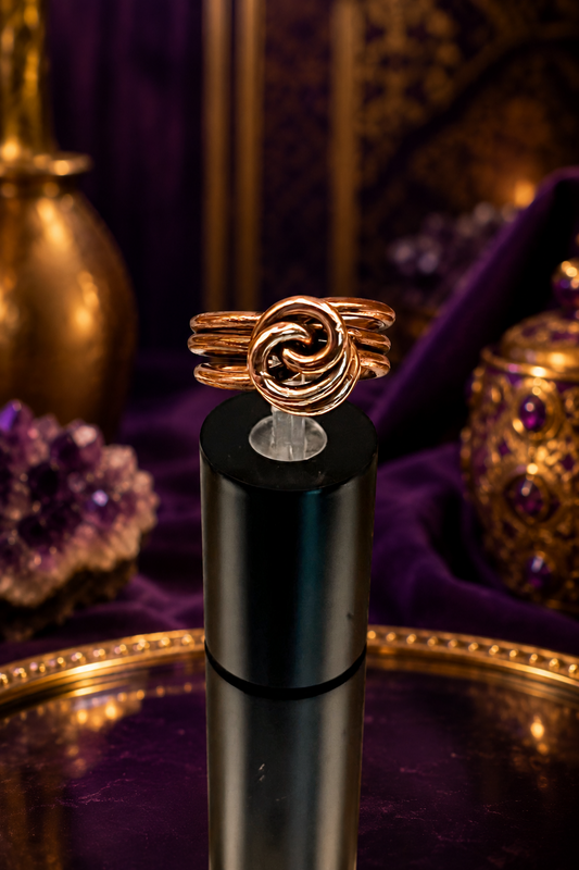 Knotted Rose Copper Ring